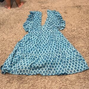 Oliphant Blue Floral Mini Dress